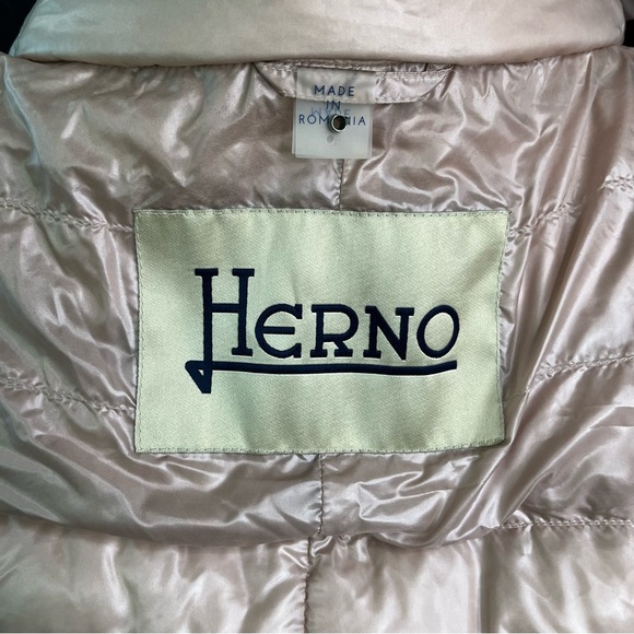 Herno Hooded Quilted Ultralight Nylon Down Feather Puffer Coat - Picture 11 of 15
